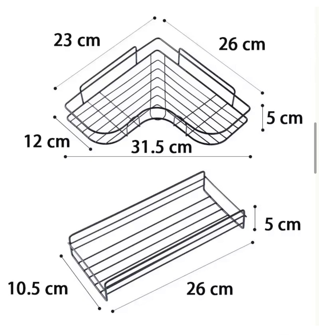 Adhesive Wall-Mounted Bathroom & Shower Storage Shelf