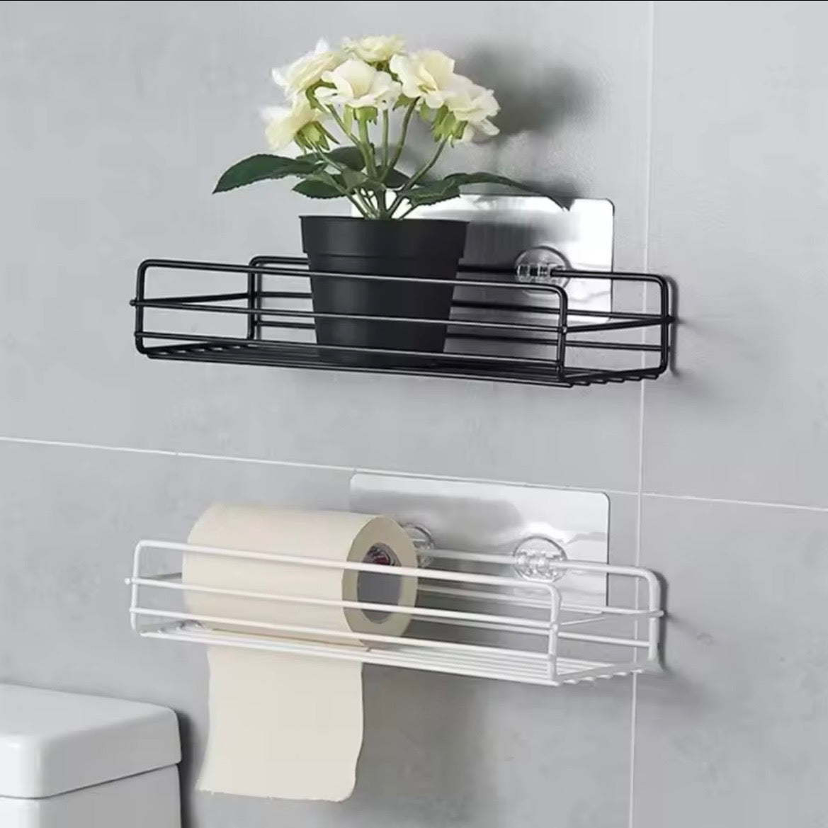 Adhesive Wall-Mounted Bathroom & Shower Storage Shelf