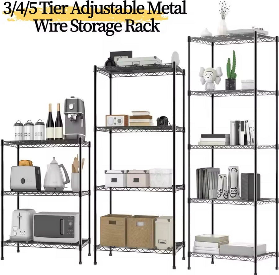 Adjustable Metal Wire Shelving Unit – 3, 4 or 5 Tier