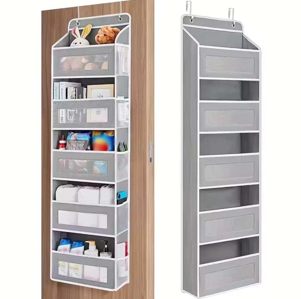 Grey over door hanging storage organiser product view