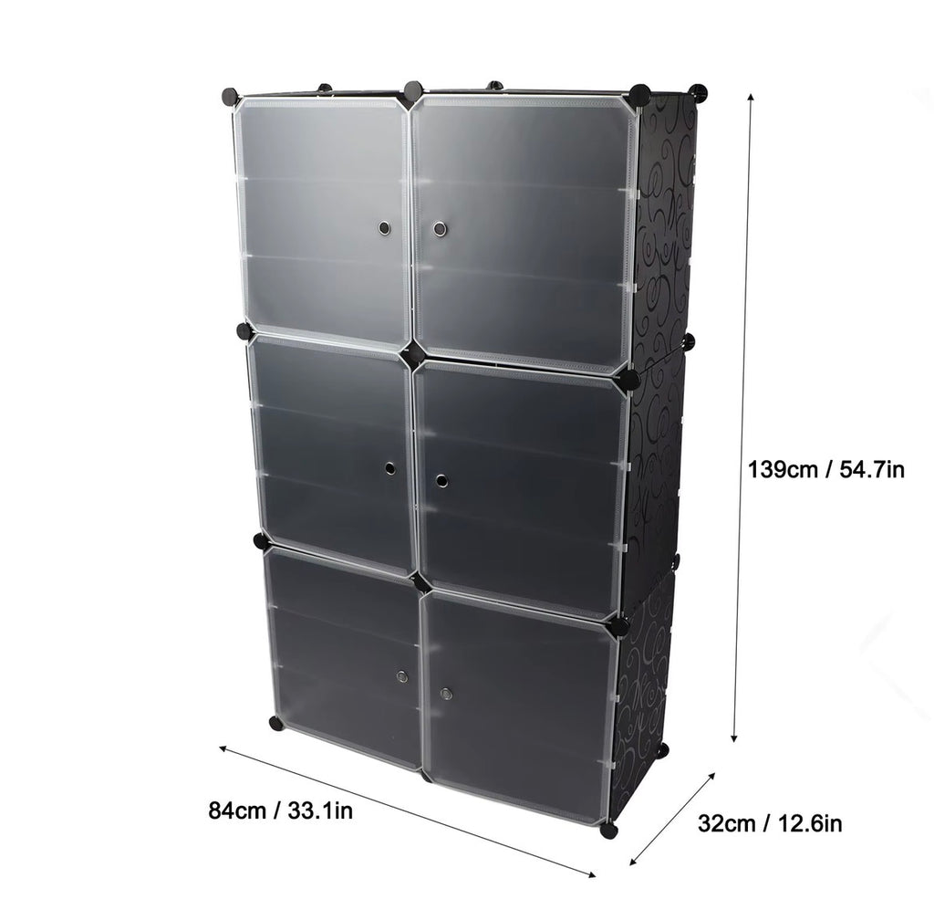 Modular shoe storage cabinet dimensions 84 cm wide 32 cm deep and 139 cm high
