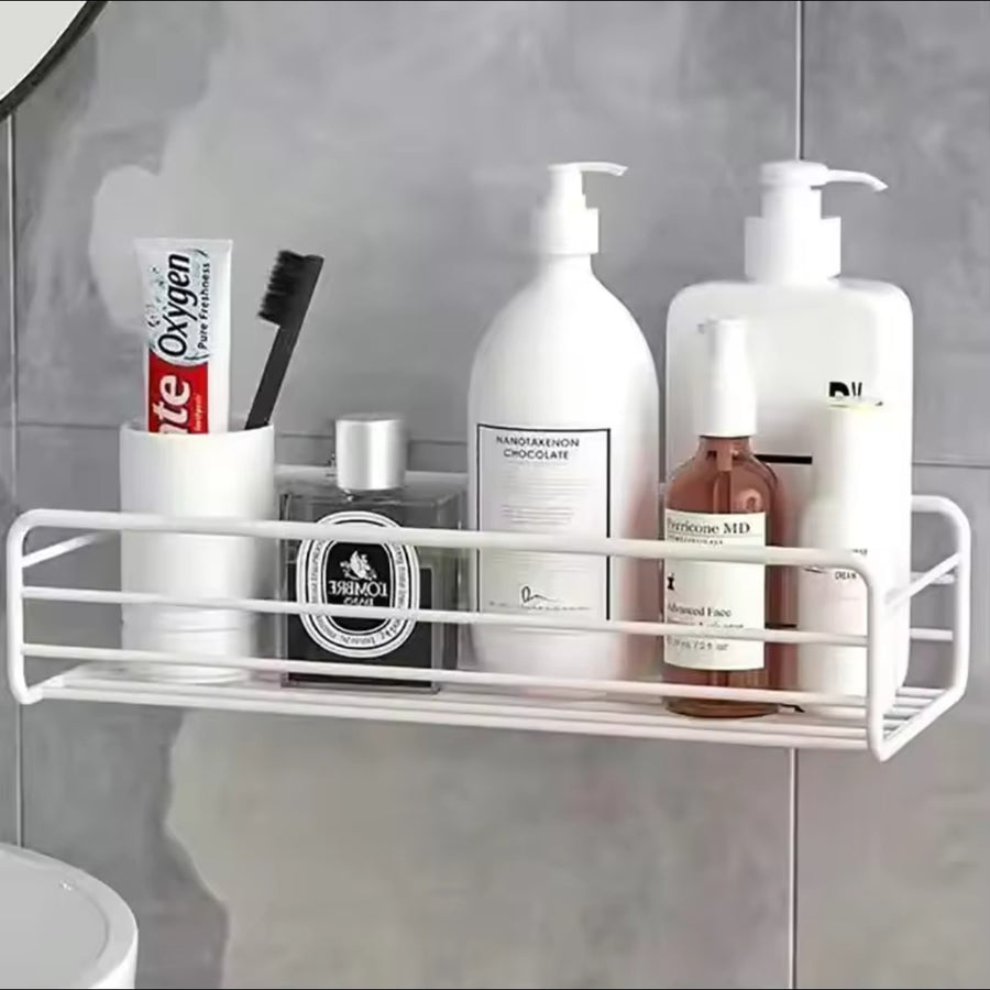 Adhesive Wall-Mounted Bathroom & Shower Storage Shelf